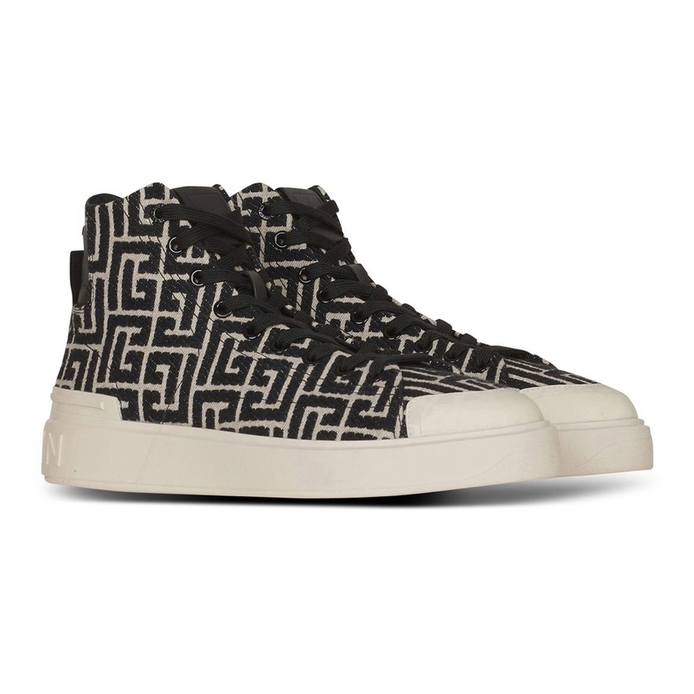 Balmain Jacquard B-Court High-top Sneakers